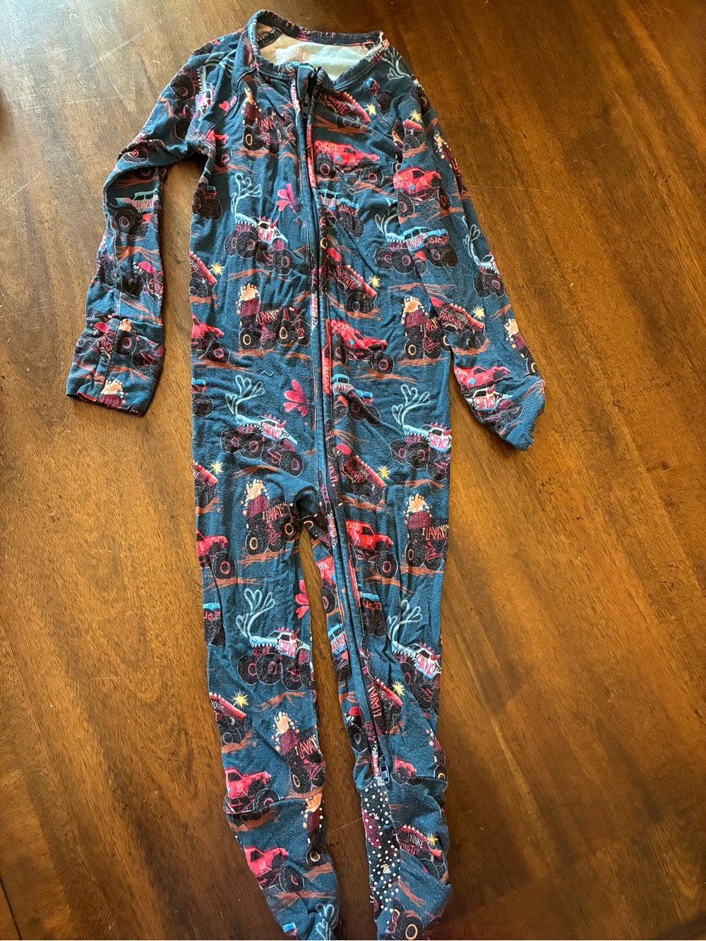 Fletch Brand Snoozer Pajamas 12-18 Months Romper Sleeper Bamboo I Chews You Blue